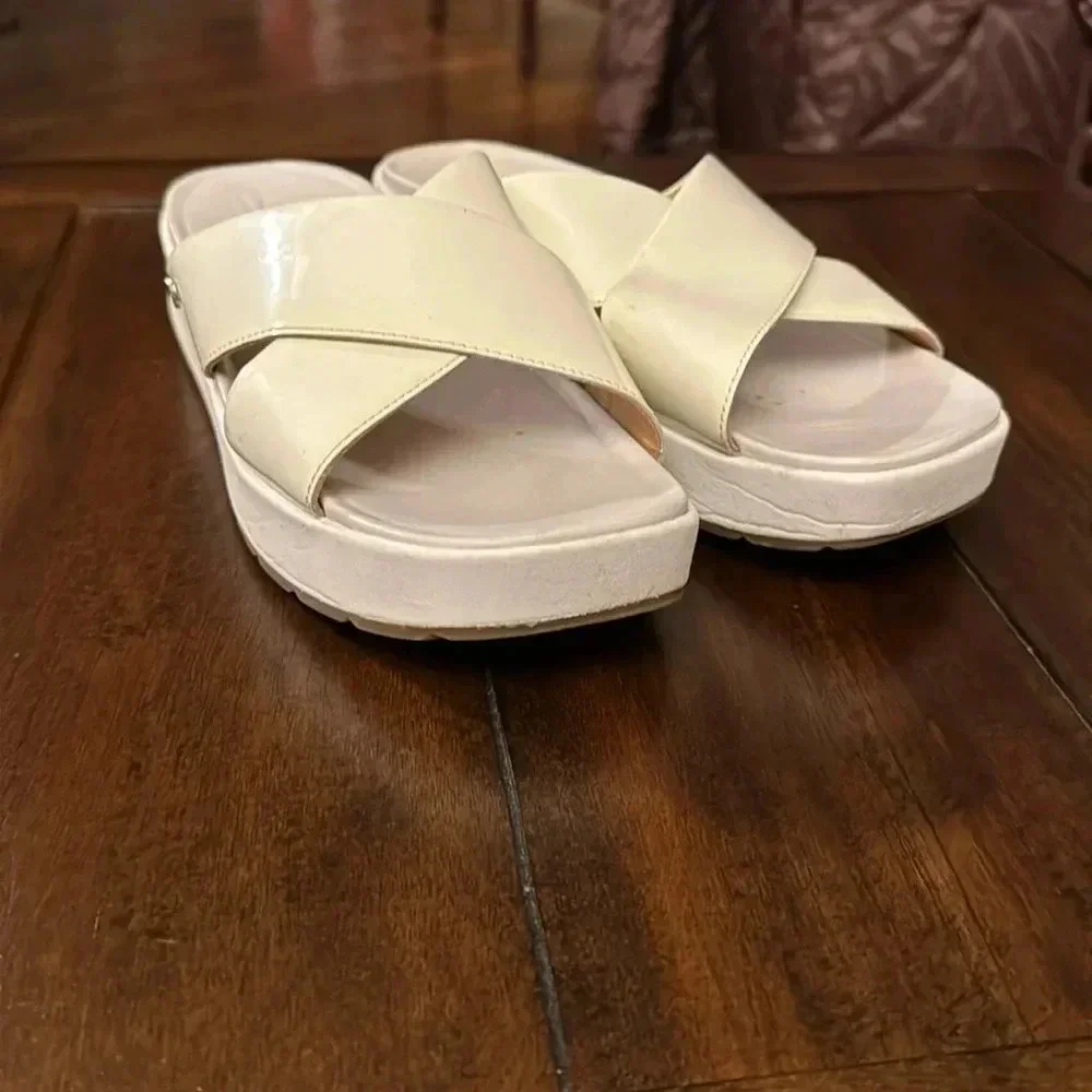 Ugg white platform sandals size 9